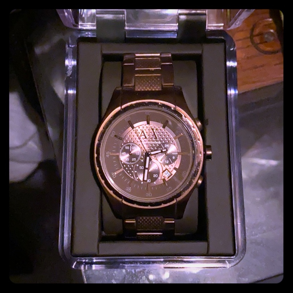 Armani Exchange Rose Gold Chronograph Watch